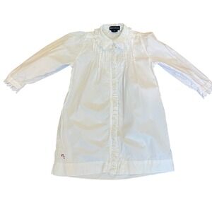 Ralph Lauren Girl White Lace Ruffle Dress 4T Logo Easter Cottagecore Flower Girl